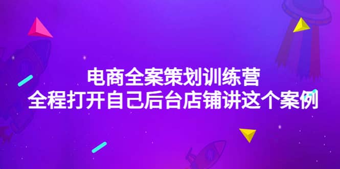 电商全案策划训练营：全程打开自己后台店铺讲这个案例（9节课时）聚合网创-网创项目资源站-副业项目-创业项目-搞钱项目聚合网创