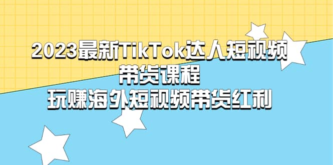 2023最新TikTok·达人短视频带货课程，玩赚海外短视频带货·红利聚合网创-网创项目资源站-副业项目-创业项目-搞钱项目聚合网创
