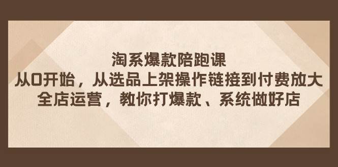 淘系爆款陪跑课 从选品上架操作链接到付费放大 全店运营 打爆款 系统做好店聚合网创-网创项目资源站-副业项目-创业项目-搞钱项目聚合网创