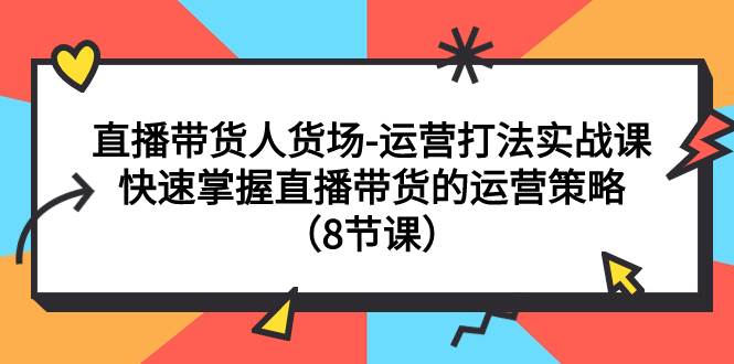 直播带货人货场-运营打法实战课：快速掌握直播带货的运营策略（8节课）聚合网创-网创项目资源站-副业项目-创业项目-搞钱项目聚合网创