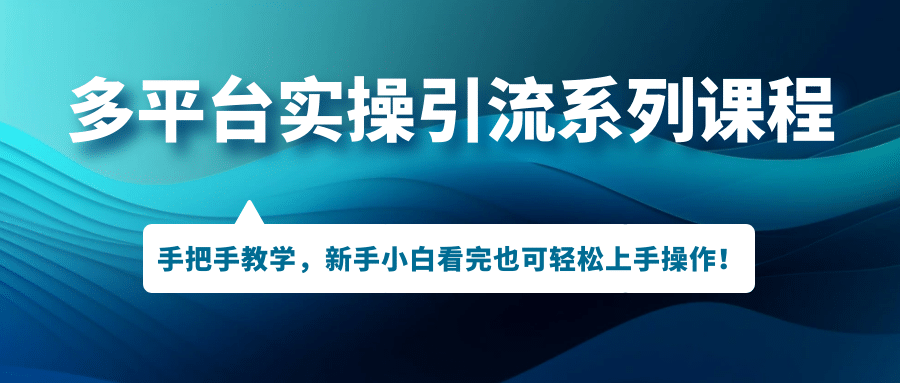 多平台实操引流系列课程，手把手教学，新手小白看完也可轻松上手引流操作聚合网创-网创项目资源站-副业项目-创业项目-搞钱项目聚合网创