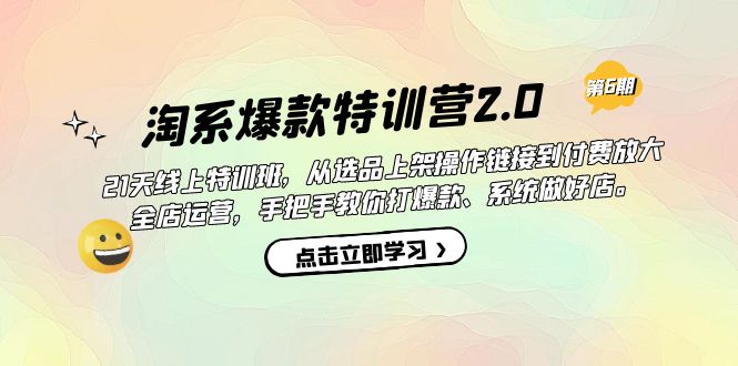 淘系爆款特训营2.0【第六期】从选品上架到付费放大 全店运营 打爆款 做好店聚合网创-网创项目资源站-副业项目-创业项目-搞钱项目聚合网创