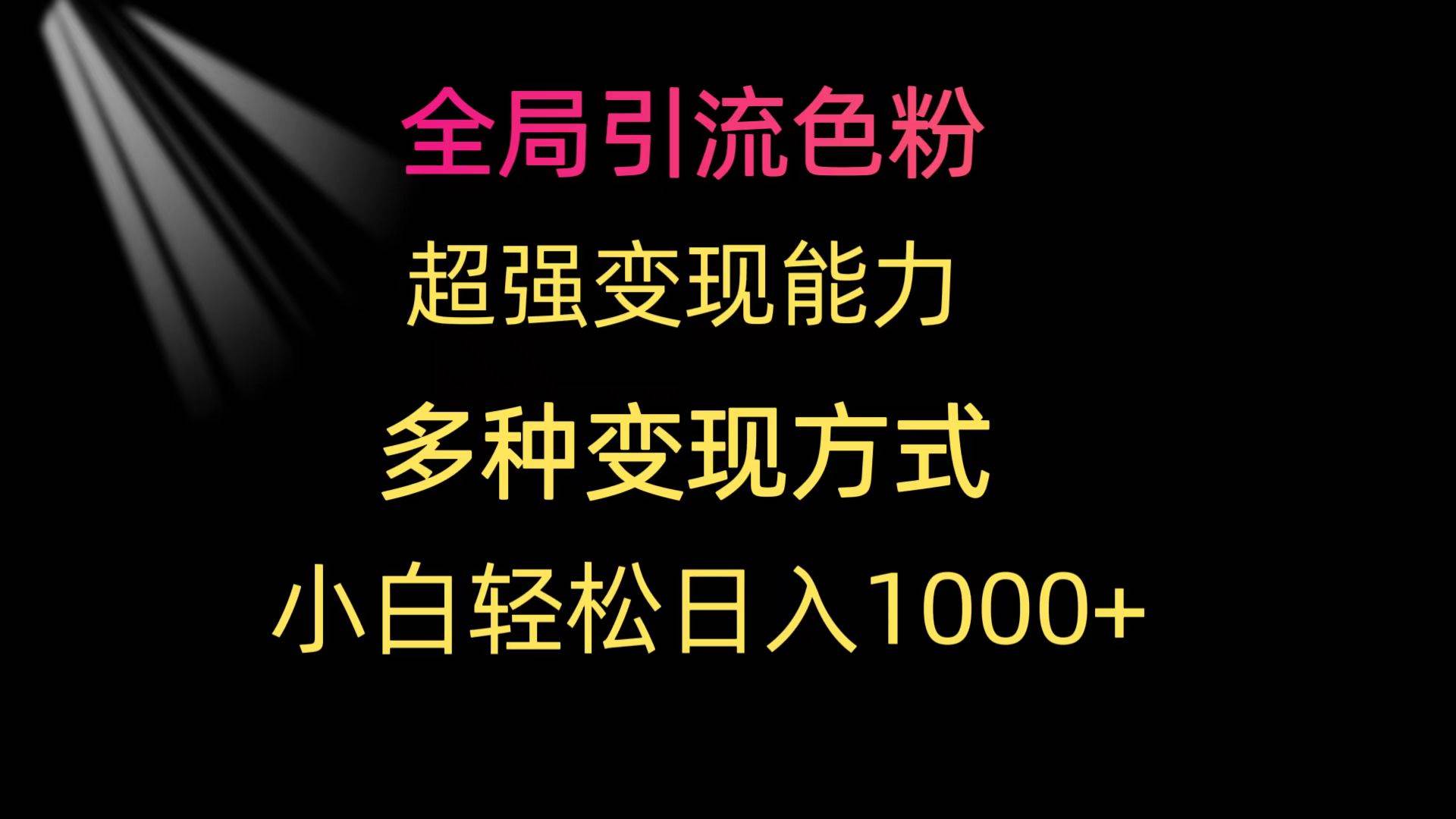 全局引流色粉 超强变现能力 多种变现方式 小白轻松日入1000+聚合网创-网创项目资源站-副业项目-创业项目-搞钱项目聚合网创