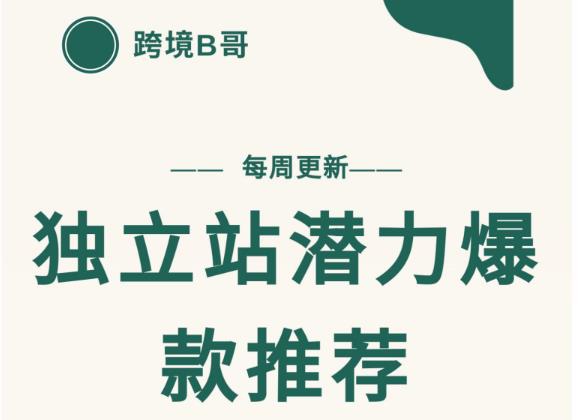 【跨境B哥】独立站潜力爆款选品推荐，测款出单率高达百分之80（每周更新）聚合网创-网创项目资源站-副业项目-创业项目-搞钱项目聚合网创