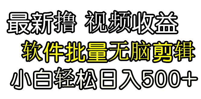 发视频撸收益，软件无脑批量剪辑，第一天发第二天就有钱聚合网创-网创项目资源站-副业项目-创业项目-搞钱项目聚合网创
