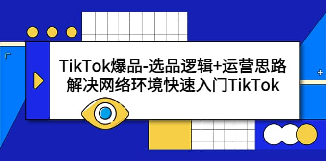 TikTok爆品-选品逻辑+运营思路：解决网络环境快速入门TikTok聚合网创-网创项目资源站-副业项目-创业项目-搞钱项目聚合网创