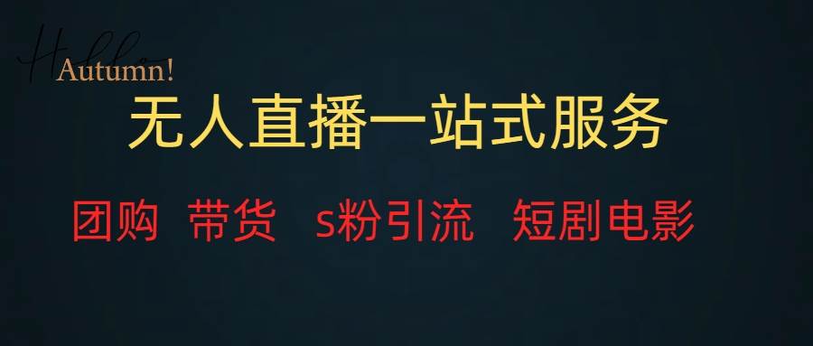 无人直播全套服务，变现稳定聚合网创-网创项目资源站-副业项目-创业项目-搞钱项目聚合网创