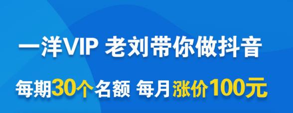 一洋电商抖音VIP，每月集训课+实时答疑+资源共享+联盟合作价值580元聚合网创-网创项目资源站-副业项目-创业项目-搞钱项目聚合网创