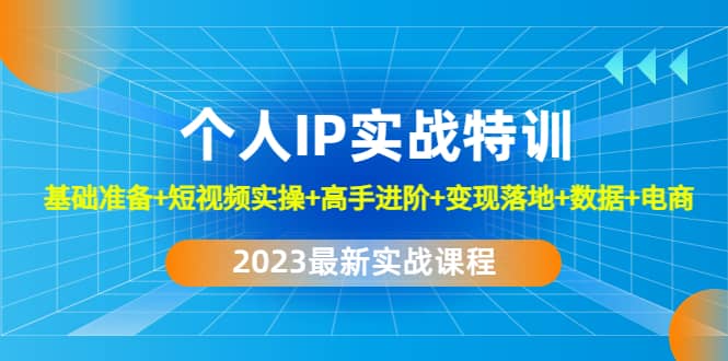2023个人IP实战特训：基础准备+短视频实操+高手进阶+变现落地+数据+电商聚合网创-网创项目资源站-副业项目-创业项目-搞钱项目聚合网创
