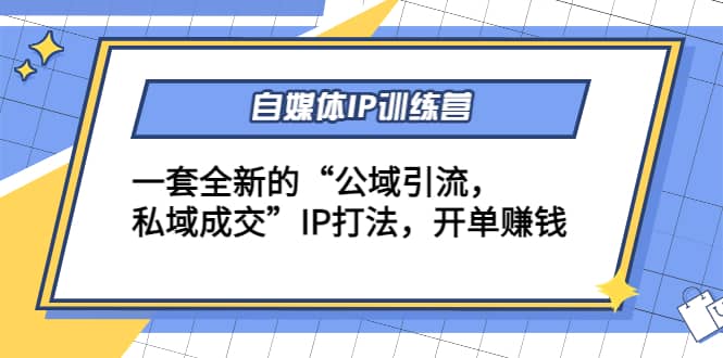 自媒体IP训练营(12+13期)一套全新的“公域引流，私域成交”IP打法聚合网创-网创项目资源站-副业项目-创业项目-搞钱项目聚合网创
