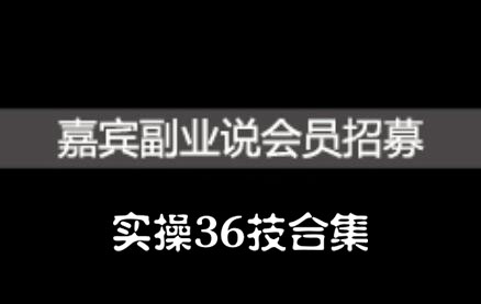嘉宾副业说实操36技合集，价值1380元聚合网创-网创项目资源站-副业项目-创业项目-搞钱项目聚合网创