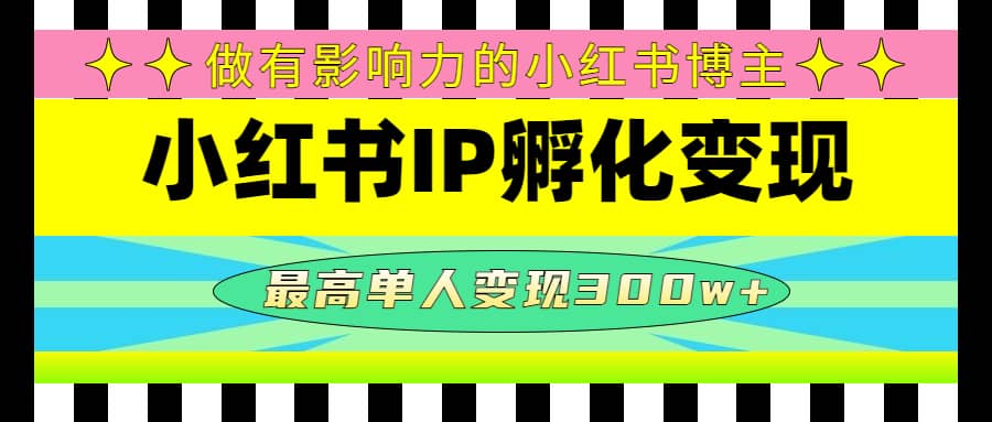 某收费培训-小红书IP孵化变现：做有影响力的小红书博主聚合网创-网创项目资源站-副业项目-创业项目-搞钱项目聚合网创