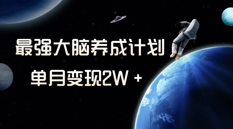 冷门虚拟项目，最强大脑养成计划，一个月变现2W＋聚合网创-网创项目资源站-副业项目-创业项目-搞钱项目聚合网创