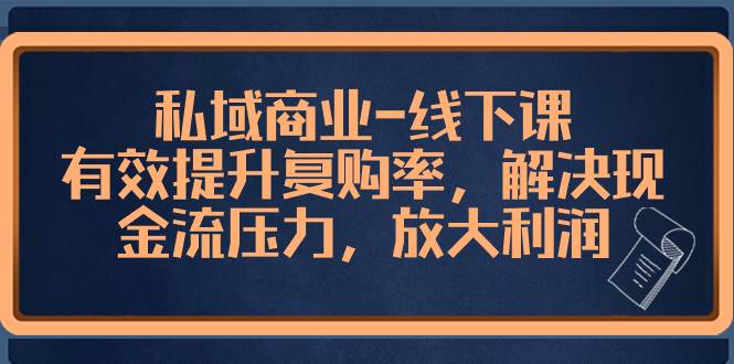 私域商业-线下课，有效提升复购率，解决现金流压力，放大利润聚合网创-网创项目资源站-副业项目-创业项目-搞钱项目聚合网创