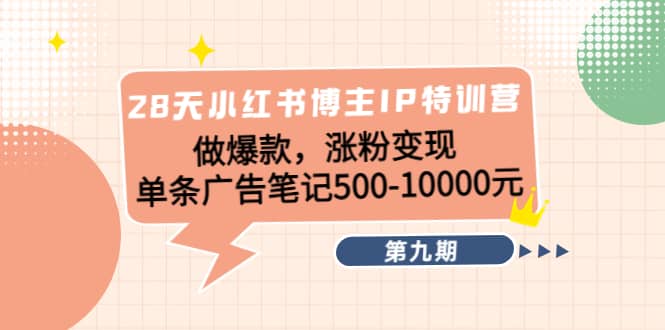28天小红书博主IP特训营《第9期》聚合网创-网创项目资源站-副业项目-创业项目-搞钱项目聚合网创