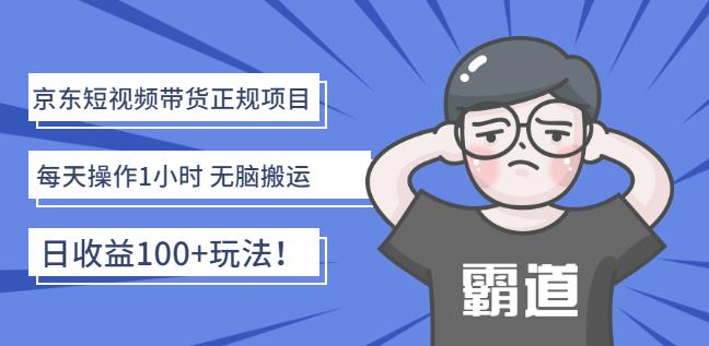 京东短视频带货正规项目：每天操作1小时无脑搬运日收益100+玩法！聚合网创-网创项目资源站-副业项目-创业项目-搞钱项目聚合网创