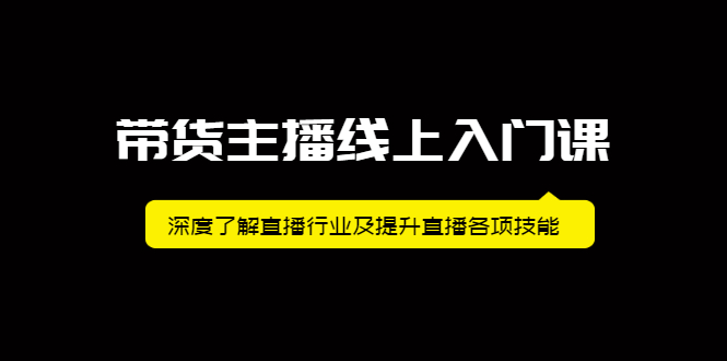 带货主播线上入门课，深度了解直播行业及提升直播各项技能聚合网创-网创项目资源站-副业项目-创业项目-搞钱项目聚合网创