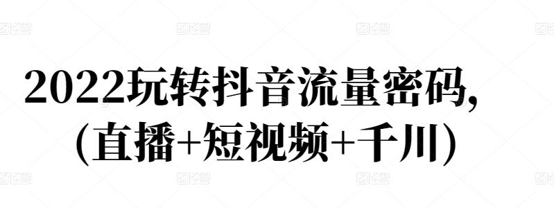 2022玩转抖音流量密码，(直播+短视频+千川)聚合网创-网创项目资源站-副业项目-创业项目-搞钱项目聚合网创