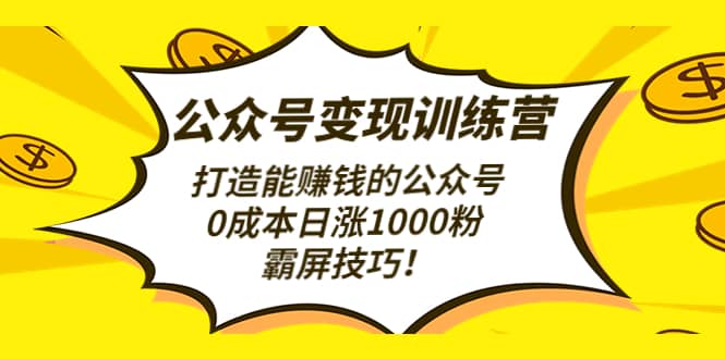 公众号变现训练营（第3期）聚合网创-网创项目资源站-副业项目-创业项目-搞钱项目聚合网创