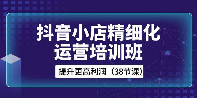 抖音小店-精细化运营培训班，提升更高利润（38节课）聚合网创-网创项目资源站-副业项目-创业项目-搞钱项目聚合网创
