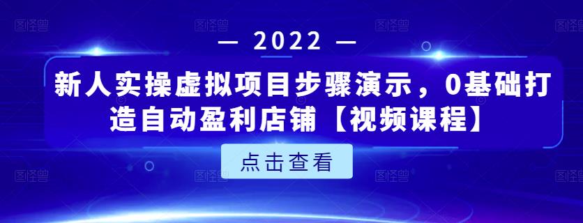 新人实操虚拟项目步骤演示，0基础打造自动盈利店铺【视频课程】聚合网创-网创项目资源站-副业项目-创业项目-搞钱项目聚合网创