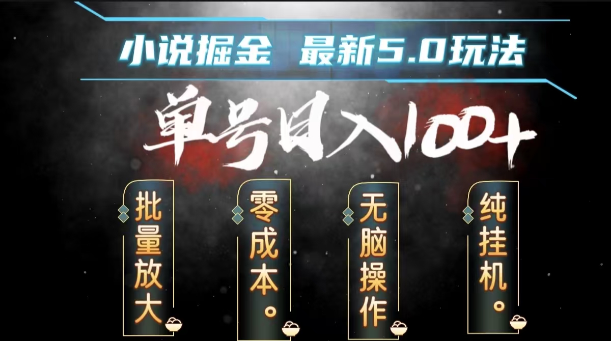 全自动小说撸金，无脑操作，单号日入100+小白轻松上手聚合网创-网创项目资源站-副业项目-创业项目-搞钱项目聚合网创