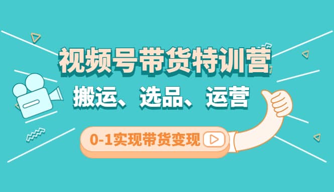 视频号带货特训营(第3期)：搬运、选品、运营、0-1实现带货变现聚合网创-网创项目资源站-副业项目-创业项目-搞钱项目聚合网创