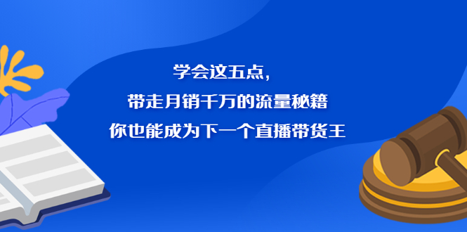 学会这五点，带走月销千万的流量秘籍，你也能成为下一个直播带货王聚合网创-网创项目资源站-副业项目-创业项目-搞钱项目聚合网创