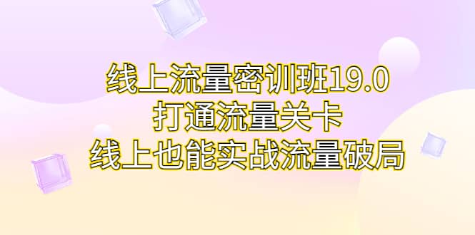线上流量密训班19.0，打通流量关卡，线上也能实战流量破局聚合网创-网创项目资源站-副业项目-创业项目-搞钱项目聚合网创