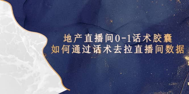 地产-直播间0-1话术胶囊，知道怎么通过话术去拉直播间数据聚合网创-网创项目资源站-副业项目-创业项目-搞钱项目聚合网创