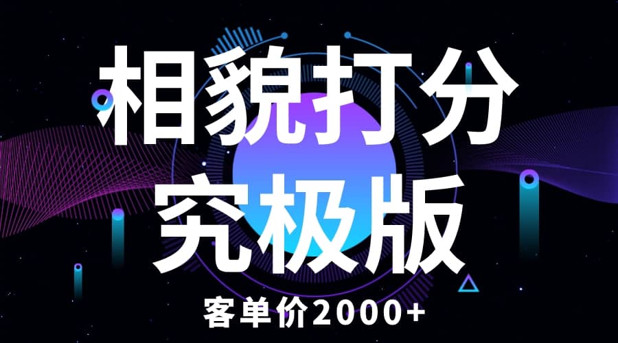 相貌打分究极版，客单价2000+纯新手小白就可操作的项目聚合网创-网创项目资源站-副业项目-创业项目-搞钱项目聚合网创