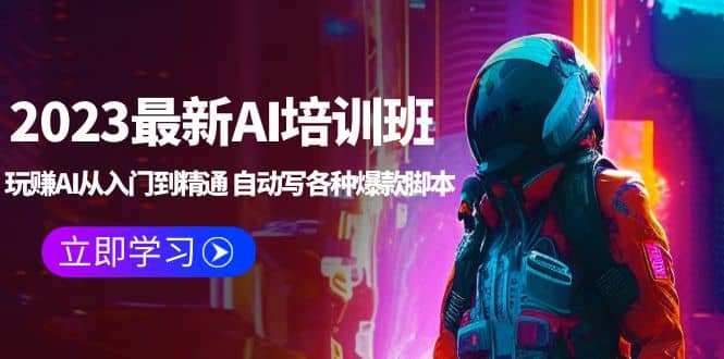 2023最新AI培训班：玩赚AI从入门到精通 自动写各种爆款脚本 (4月26更新)聚合网创-网创项目资源站-副业项目-创业项目-搞钱项目聚合网创