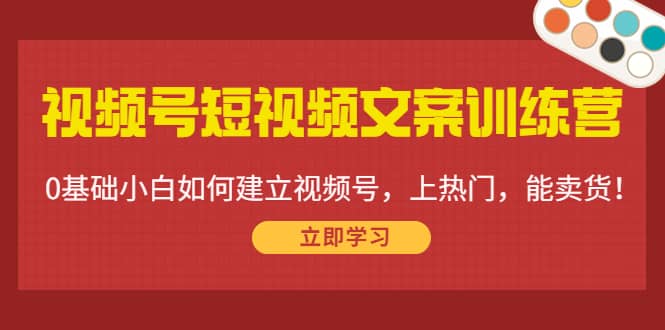 视频号短视频文案训练营：0基础小白如何建立视频号，上热门，能卖货！聚合网创-网创项目资源站-副业项目-创业项目-搞钱项目聚合网创