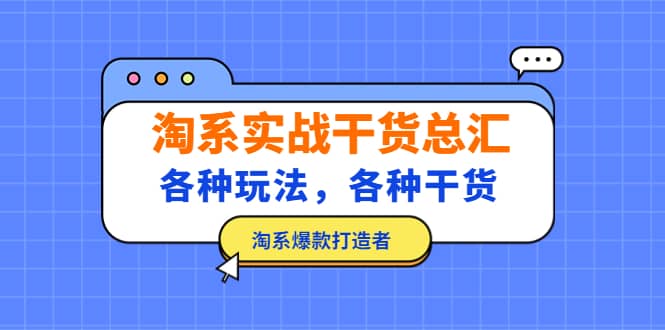 淘系实战干货总汇：各种玩法，各种干货，淘系爆款打造者聚合网创-网创项目资源站-副业项目-创业项目-搞钱项目聚合网创