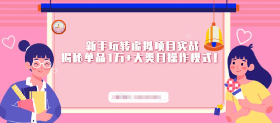 新手玩转虚拟项目实战，揭秘单品1万+大类目操作模式【视频课程】聚合网创-网创项目资源站-副业项目-创业项目-搞钱项目聚合网创