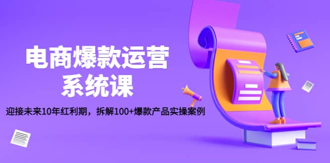 电商爆款运营系统课：迎接未来10年红利期，拆解100+爆款产品实操案例聚合网创-网创项目资源站-副业项目-创业项目-搞钱项目聚合网创