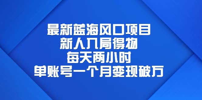 最新蓝海风口项目，新人入局得物，每天两小时，单账号一个月变现破万聚合网创-网创项目资源站-副业项目-创业项目-搞钱项目聚合网创