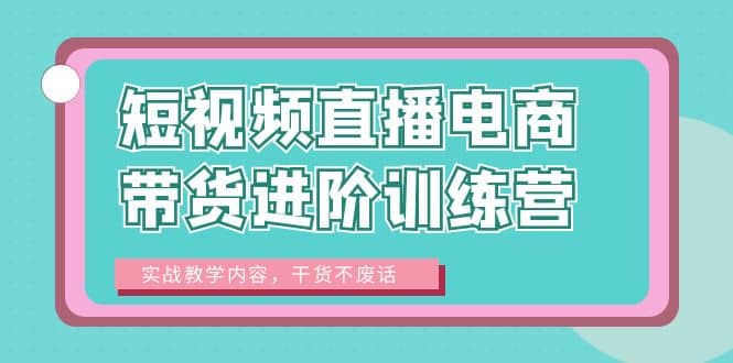 短视频直播电商带货进阶训练营：实战教学内容，干货不废话聚合网创-网创项目资源站-副业项目-创业项目-搞钱项目聚合网创