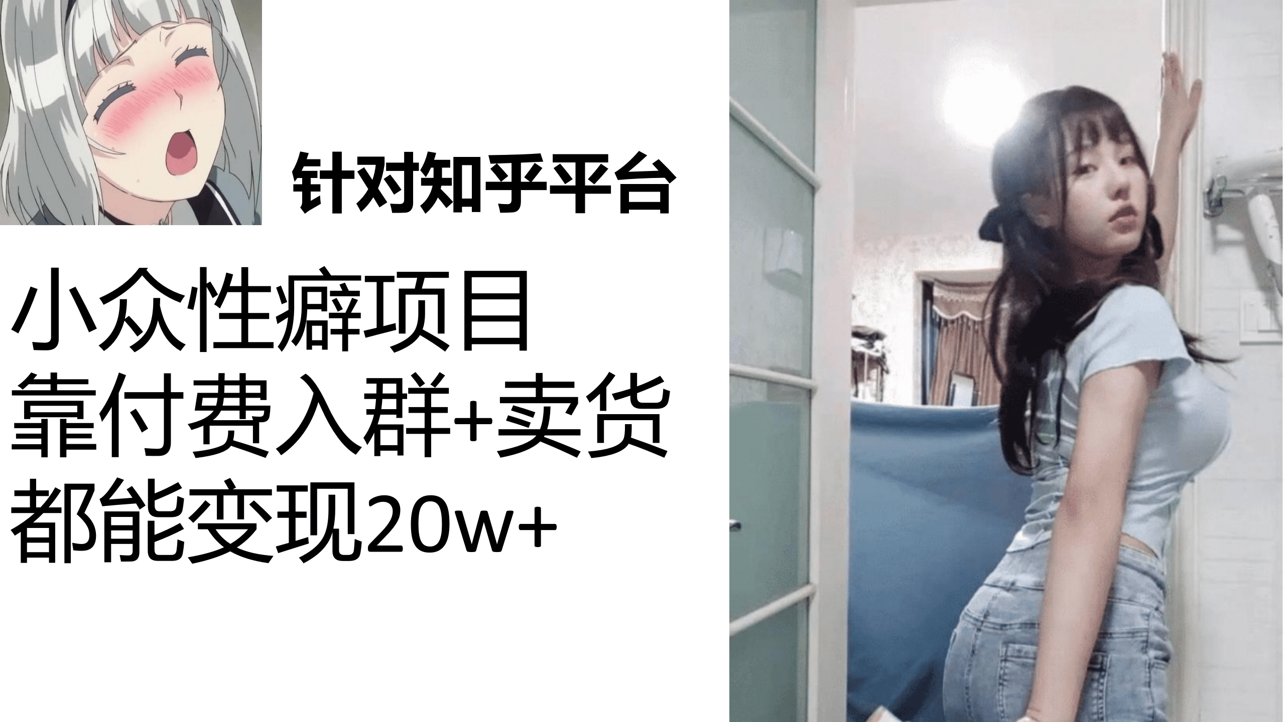知乎小众性癖项目，Lsp的钱才是最好赚的，付费建群+卖货变现20w聚合网创-网创项目资源站-副业项目-创业项目-搞钱项目聚合网创
