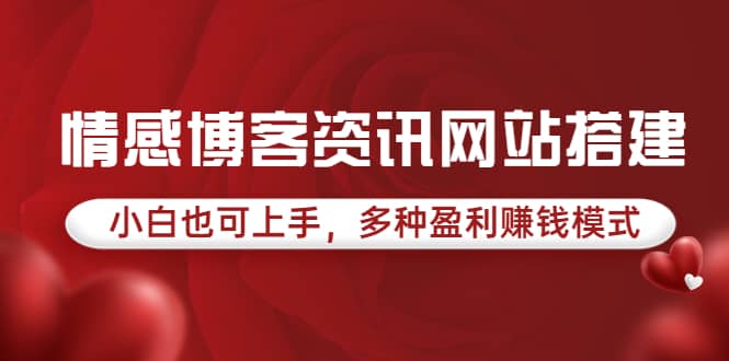 情感博客资讯网站搭建教学，小白也可上手，多种盈利赚钱模式（教程+源码）聚合网创-网创项目资源站-副业项目-创业项目-搞钱项目聚合网创