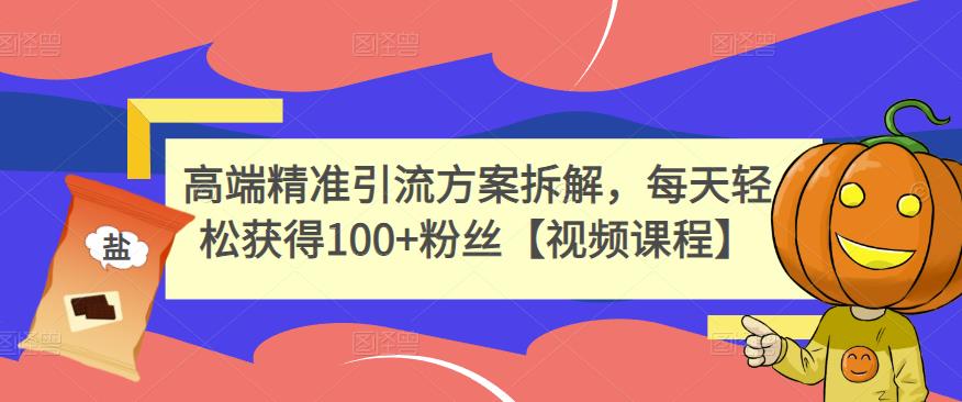 高端精准引流方案拆解，每天轻松获得100+粉丝【视频课程】聚合网创-网创项目资源站-副业项目-创业项目-搞钱项目聚合网创