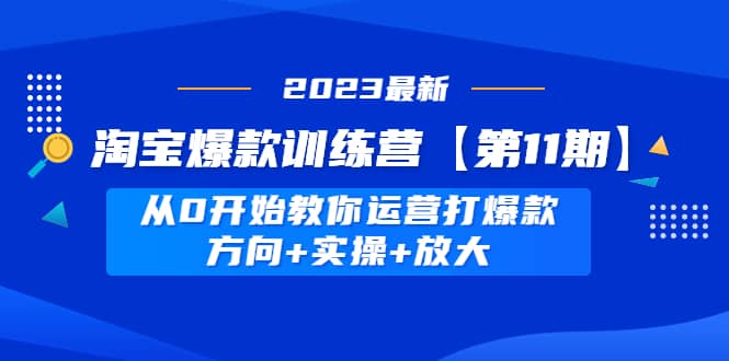 淘宝爆款训练营【第11期】 从0开始教你运营打爆款，方向+实操+放大聚合网创-网创项目资源站-副业项目-创业项目-搞钱项目聚合网创