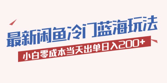 2023最新闲鱼冷门蓝海玩法，小白零成本当天出单日入200+聚合网创-网创项目资源站-副业项目-创业项目-搞钱项目聚合网创