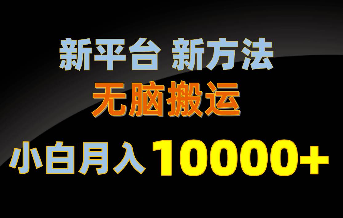 新平台新方法，无脑搬运，月赚10000+，小白轻松上手不动脑聚合网创-网创项目资源站-副业项目-创业项目-搞钱项目聚合网创