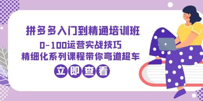 2023拼多多入门到精通培训班：0-100运营实战技巧 精细化系列课带你弯道超车聚合网创-网创项目资源站-副业项目-创业项目-搞钱项目聚合网创