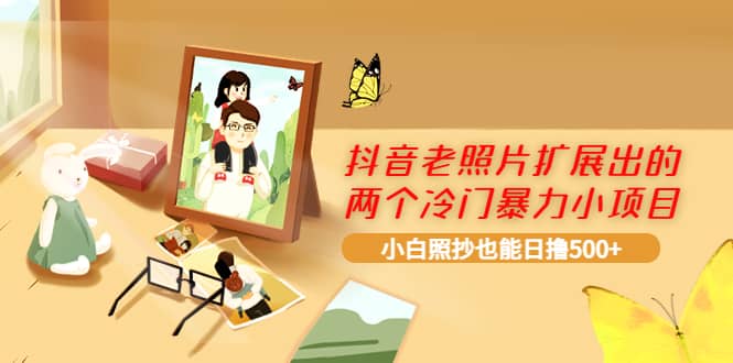 抖音老照片扩展出的两个冷门暴力小项目，小白照抄也能日撸500+聚合网创-网创项目资源站-副业项目-创业项目-搞钱项目聚合网创