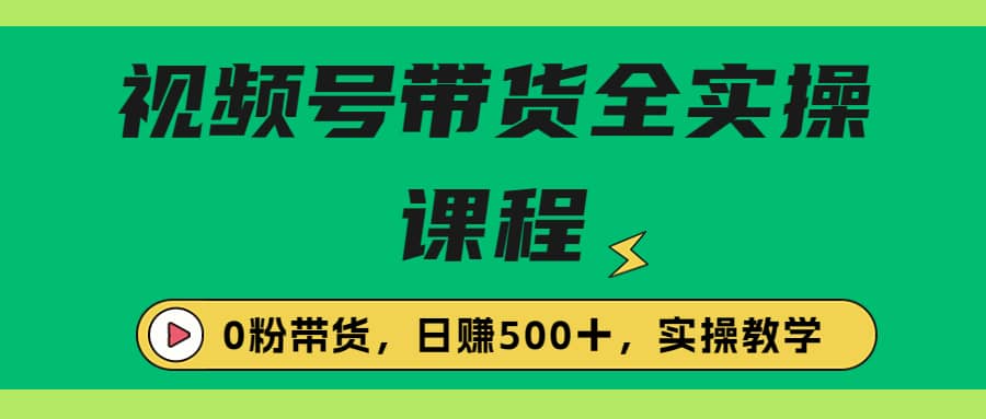 收费1980的视频号带货保姆级全实操教程，0粉带货聚合网创-网创项目资源站-副业项目-创业项目-搞钱项目聚合网创