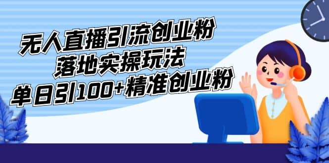 外面收费3980的无人直播引流创业粉落地实操玩法，单日引100+精准创业粉聚合网创-网创项目资源站-副业项目-创业项目-搞钱项目聚合网创