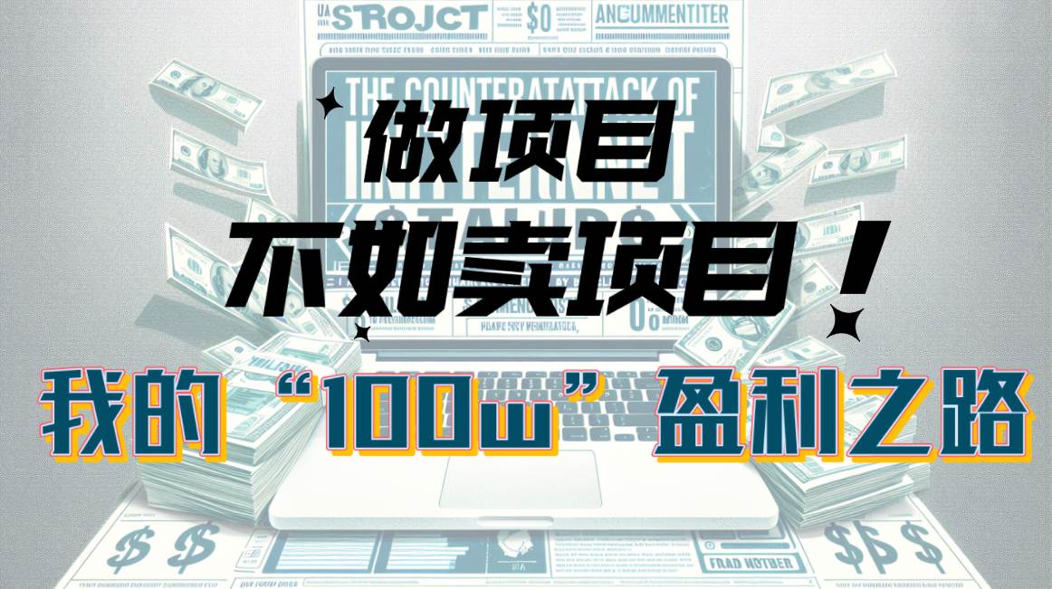 为什么做项目不如卖项目？我的100W+盈利之路聚合网创-网创项目资源站-副业项目-创业项目-搞钱项目聚合网创