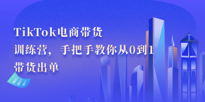 TikTok电商带货训练营，手把手教你从0到1带货出单聚合网创-网创项目资源站-副业项目-创业项目-搞钱项目聚合网创